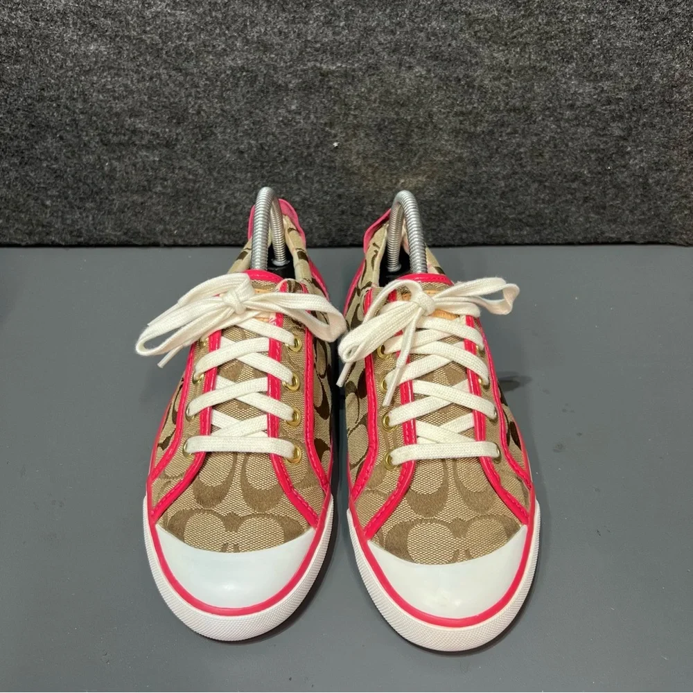 Coach Barrett Signature Brown Canvas Sneakers Women’s Size 8.5 - Picture 4 of 14